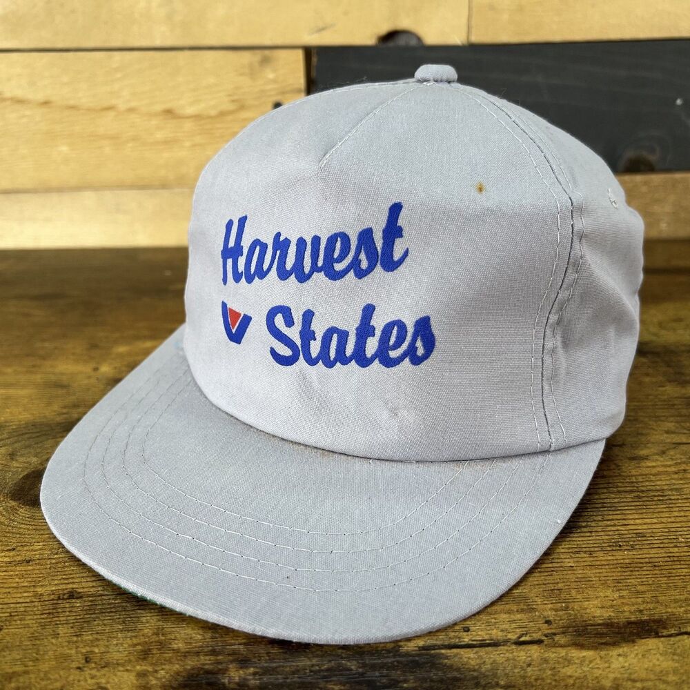 Harvest States Gray Vintage Snap Back Trucker Hat Cap